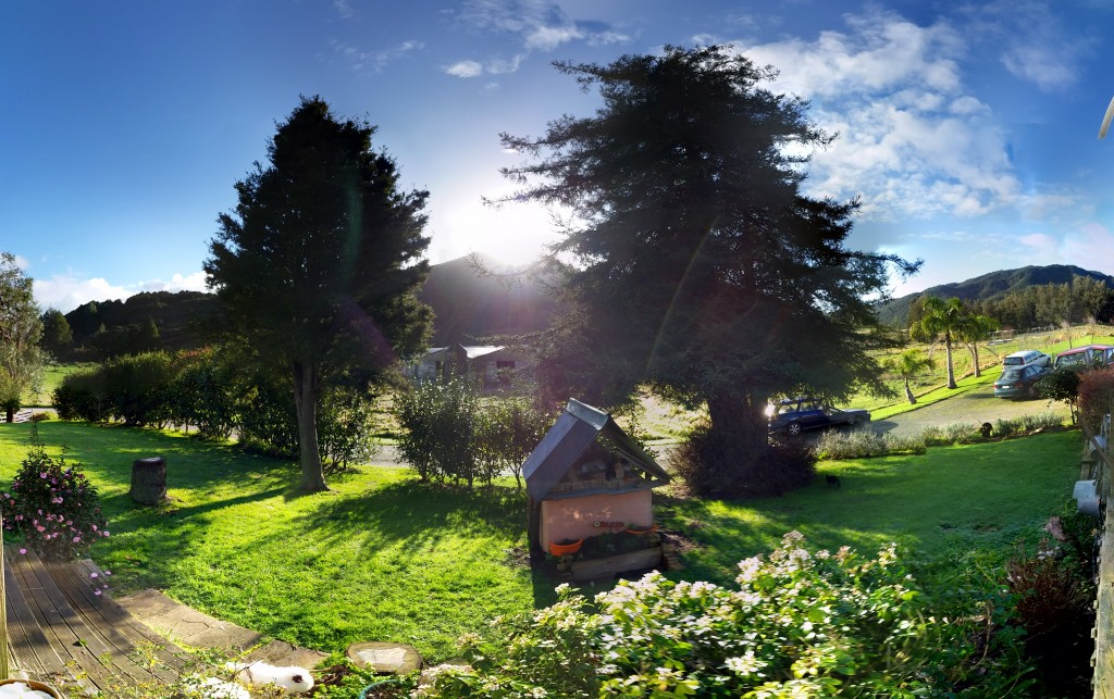 The back deck of the farm house